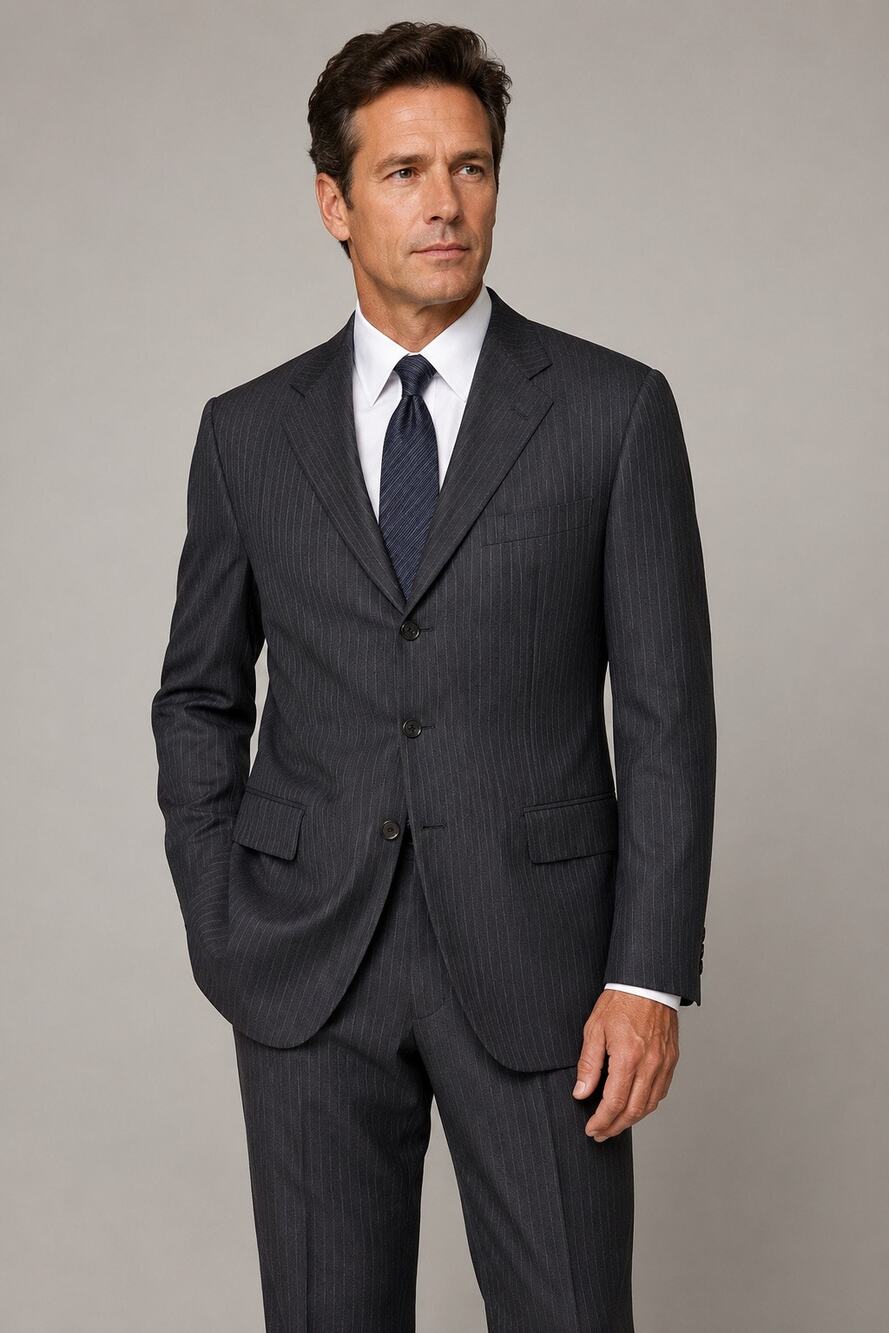 Corneliani Italian Merino Wool Pinstripe Sport Coat Blazer 42RR